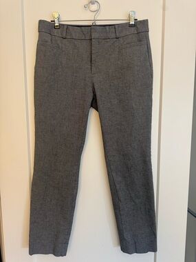 Gray Straight-Leg Dress Pants